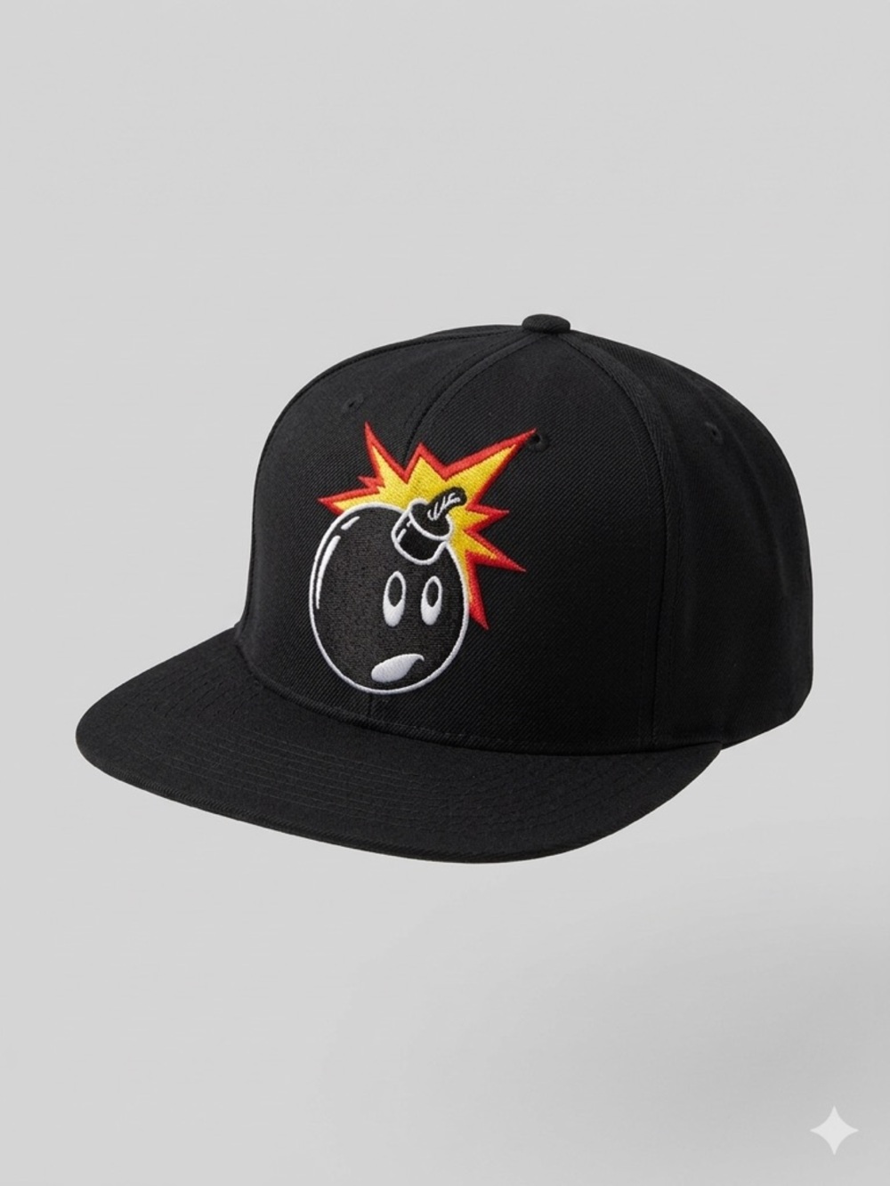 The Hundreds Black Snapback with Red & Yellow Logo Patch